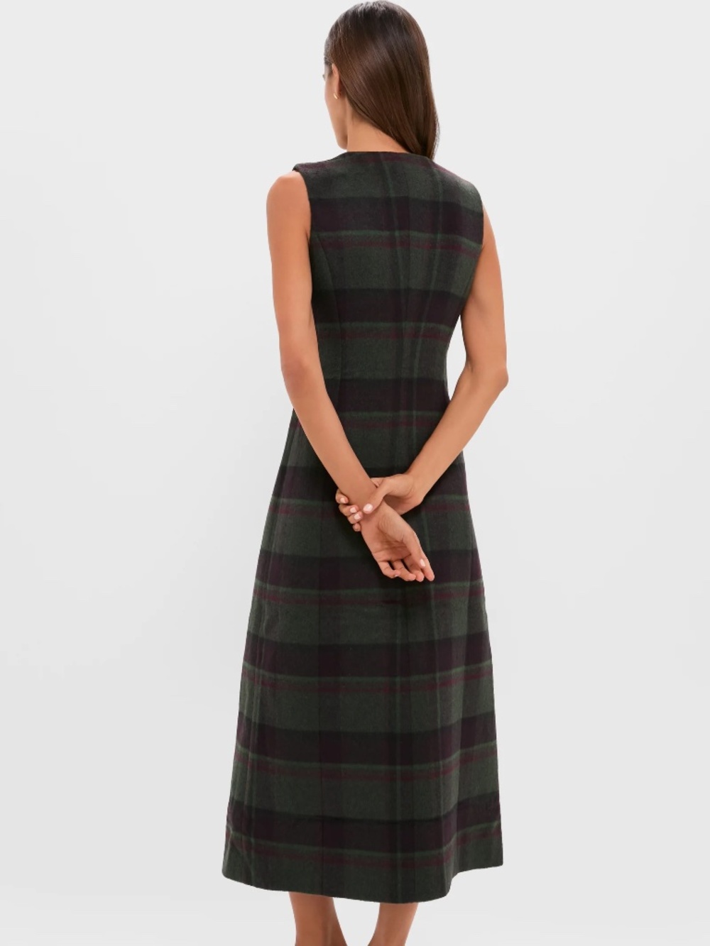 Tuckernuck Forest Plaid Wool Rhoda Midi Dress size 6 (fits like a 4) NWT - Picture 3 of 3